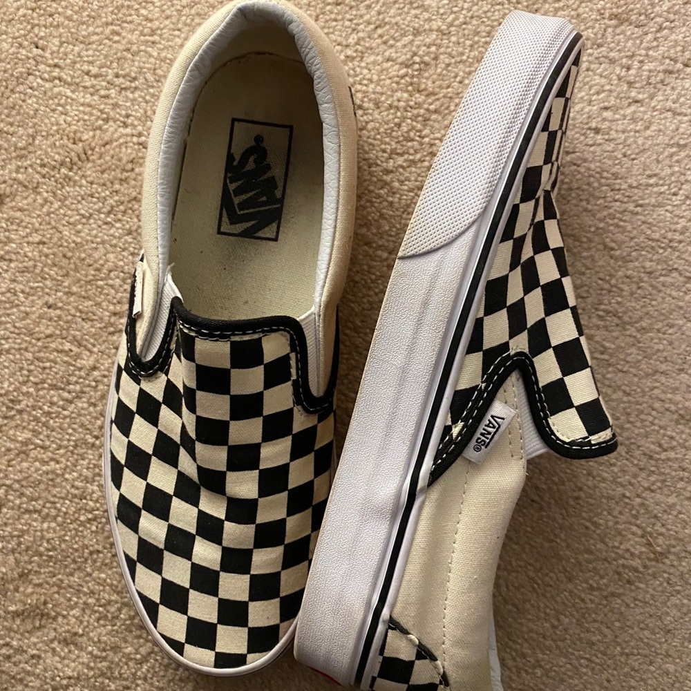 Checkered Vans Slip-Ons
